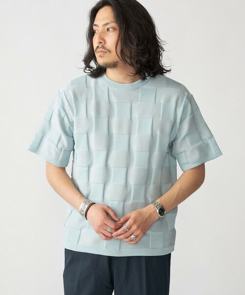 SHIPS / シップス ニット・セーター | SHIPS:〈手洗い可能〉Amossa(R) シャンティ ブロック リンクス編み ニット Tシャツ | 詳細21
