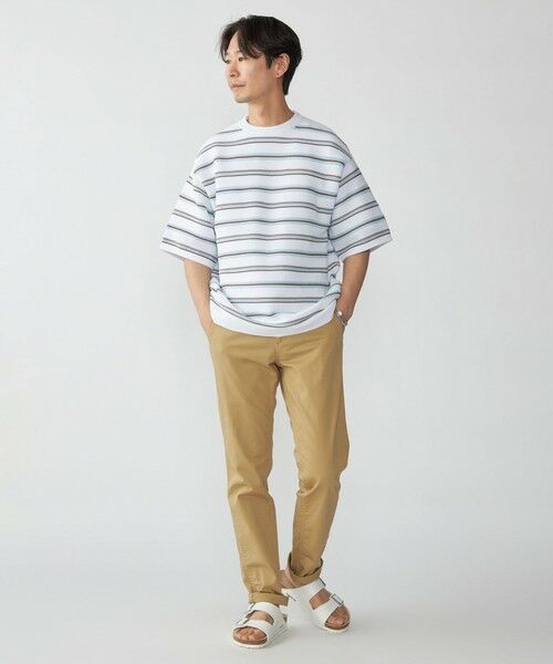 SHIPS / シップス ニット・セーター | SHIPS:〈手洗い可能〉Amossa(R) メッシュ ボーダー ニット Tシャツ | 詳細1