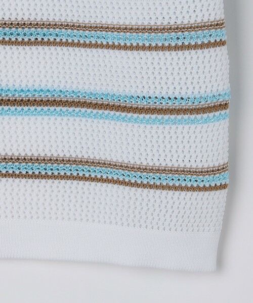 SHIPS / シップス ニット・セーター | SHIPS:〈手洗い可能〉Amossa(R) メッシュ ボーダー ニット Tシャツ | 詳細7