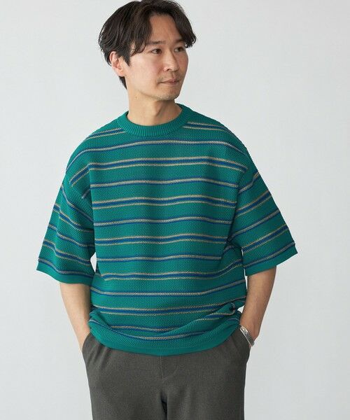 SHIPS / シップス ニット・セーター | SHIPS:〈手洗い可能〉Amossa(R) メッシュ ボーダー ニット Tシャツ | 詳細11