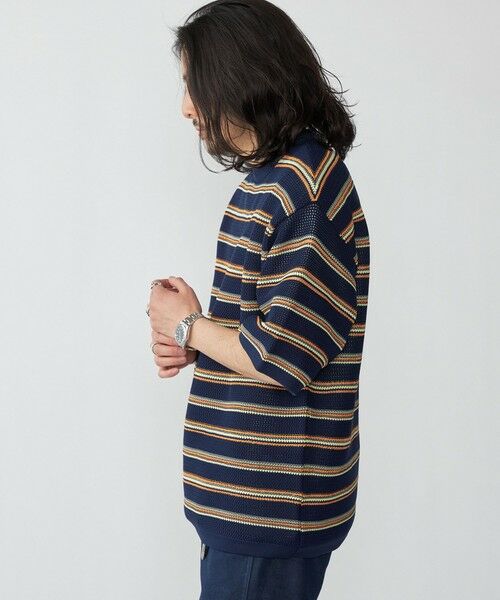 SHIPS / シップス ニット・セーター | SHIPS:〈手洗い可能〉Amossa(R) メッシュ ボーダー ニット Tシャツ | 詳細19