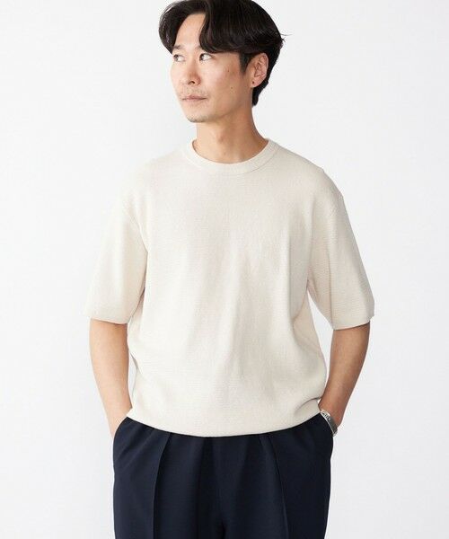 SHIPS / シップス ニット・セーター | SHIPS:〈手洗い可能〉リネン バスケット ニット Tシャツ | 詳細2