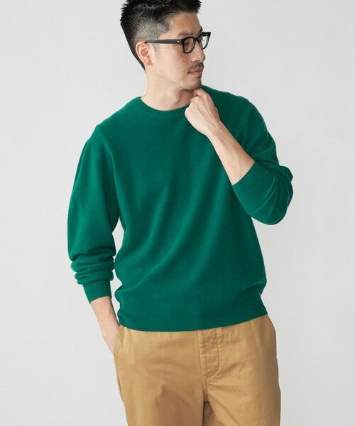 SHIPS / シップス ニット・セーター | SHIPS: スーパー180'S ラム ウール クルーネック ニット(グリーン)