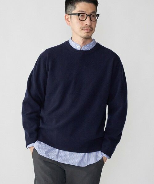 SHIPS / シップス ニット・セーター | SHIPS: スーパー180'S ラム ウール クルーネック ニット(ネイビー)