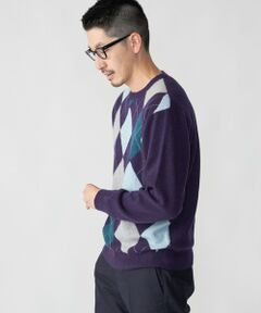 SHIPS / シップス ニット・セーター | SHIPS: 12G イタリー ヤーン アーガイル クルーネック ニット プルオーバー