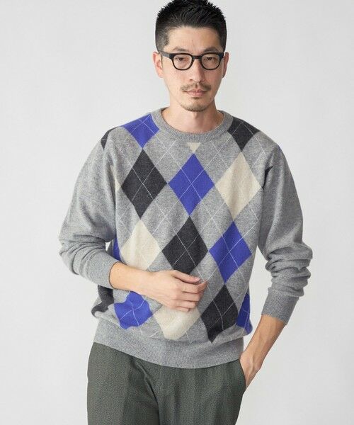 SHIPS / シップス ニット・セーター | SHIPS: 12G イタリー ヤーン アーガイル クルーネック ニット プルオーバー | 詳細5