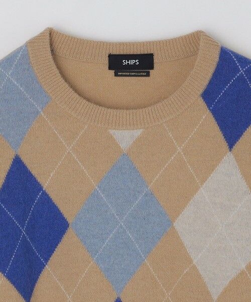 SHIPS / シップス ニット・セーター | SHIPS: 12G イタリー ヤーン アーガイル クルーネック ニット プルオーバー | 詳細12