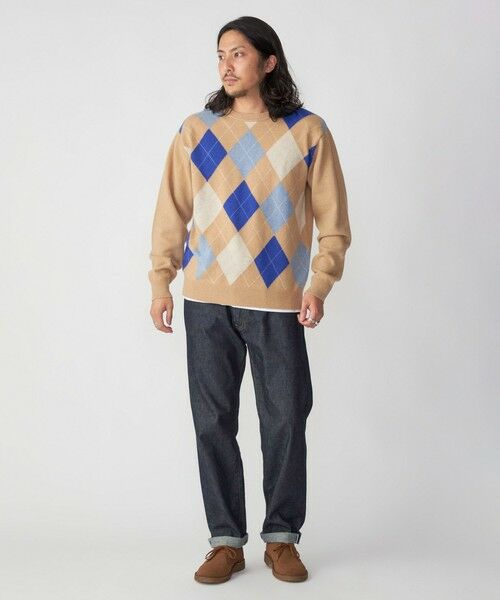 SHIPS / シップス ニット・セーター | SHIPS: 12G イタリー ヤーン アーガイル クルーネック ニット プルオーバー | 詳細8