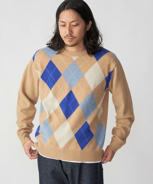 SHIPS / シップス ニット・セーター | SHIPS: 12G イタリー ヤーン アーガイル クルーネック ニット プルオーバー | 詳細10