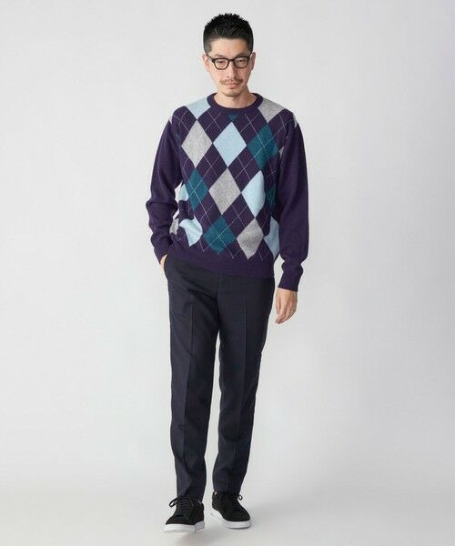 SHIPS / シップス ニット・セーター | SHIPS: 12G イタリー ヤーン アーガイル クルーネック ニット プルオーバー | 詳細17
