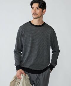 SHIPS / シップス ニット・セーター | SHIPS: HANDFRAME 16ゲージ マイクロボーダー クルーネック ニット