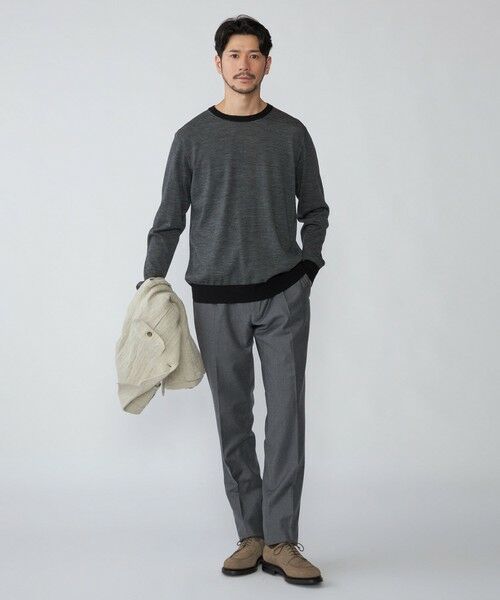 SHIPS / シップス ニット・セーター | SHIPS: HANDFRAME 16ゲージ マイクロボーダー クルーネック ニット | 詳細3