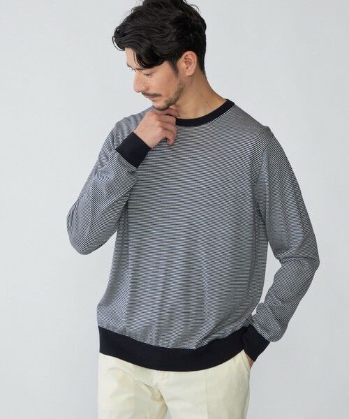 SHIPS / シップス ニット・セーター | SHIPS: HANDFRAME 16ゲージ マイクロボーダー クルーネック ニット | 詳細12