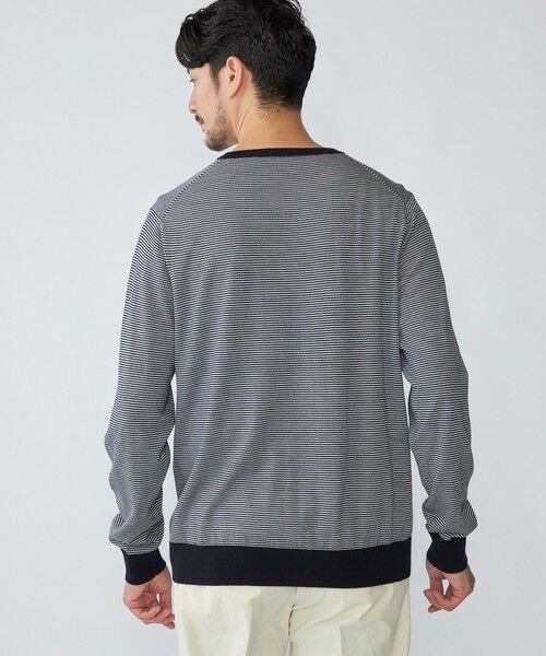 SHIPS / シップス ニット・セーター | SHIPS: HANDFRAME 16ゲージ マイクロボーダー クルーネック ニット | 詳細14