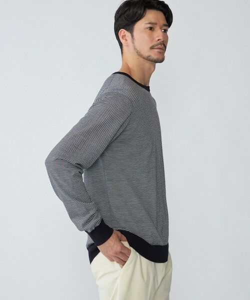 SHIPS / シップス ニット・セーター | SHIPS: HANDFRAME 16ゲージ マイクロボーダー クルーネック ニット | 詳細15