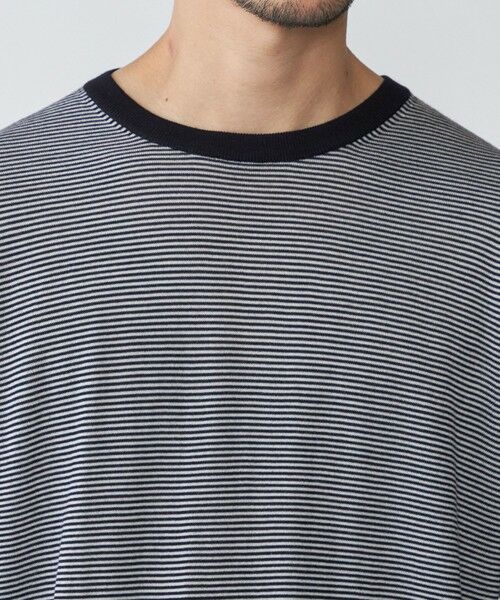 SHIPS / シップス ニット・セーター | SHIPS: HANDFRAME 16ゲージ マイクロボーダー クルーネック ニット | 詳細16