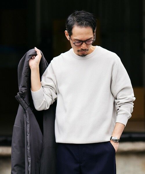 SHIPS / シップス ニット・セーター | SHIPS:〈洗濯機可能〉SOLOTEX(R) コットン ピケ クルーネック ニット | 詳細3