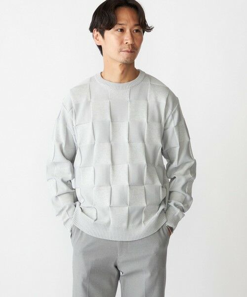 SHIPS / シップス ニット・セーター | SHIPS:〈手洗い可能〉Amossa(R) シャンティ ブロック リンクス編み 長袖 ニット | 詳細3