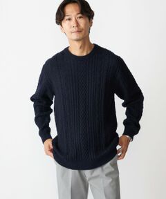 SHIPS / シップス ニット・セーター | SHIPS:〈手洗い可能〉コットン ウール アラン クルーネック プルオーバー ニット