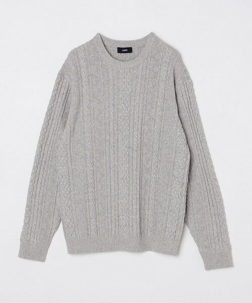 SHIPS / シップス ニット・セーター | SHIPS:〈手洗い可能〉コットン ウール アラン クルーネック プルオーバー ニット | 詳細4