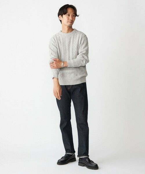 SHIPS / シップス ニット・セーター | SHIPS:〈手洗い可能〉コットン ウール アラン クルーネック プルオーバー ニット | 詳細1