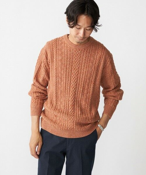 SHIPS / シップス ニット・セーター | SHIPS:〈手洗い可能〉コットン ウール アラン クルーネック プルオーバー ニット | 詳細8