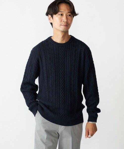 SHIPS / シップス ニット・セーター | SHIPS:〈手洗い可能〉コットン ウール アラン クルーネック プルオーバー ニット | 詳細18