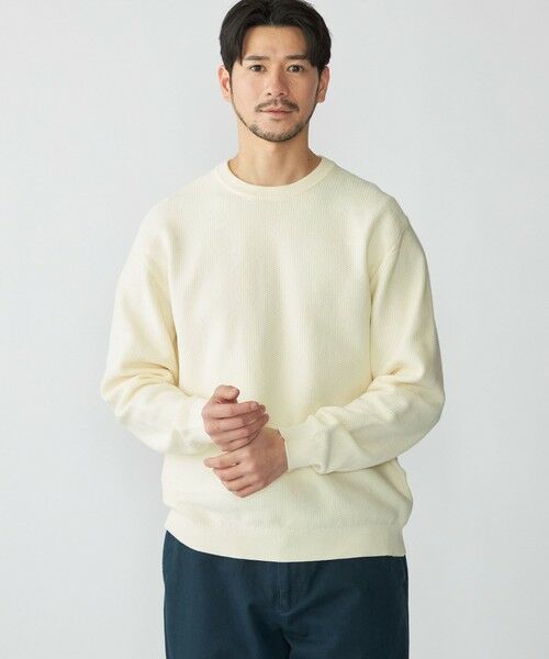 SHIPS / シップス ニット・セーター | SHIPS:〈洗濯機可能〉SOLOTEX(R) コットン ピケ クルーネック ロングスリーブ ニット | 詳細2