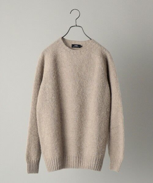 SHIPS / シップス ニット・セーター | 【SHIPS別注】HARLEY OF SCOTLAND:ウォッシャブル シャギー クルーネックニット(ベージュ)