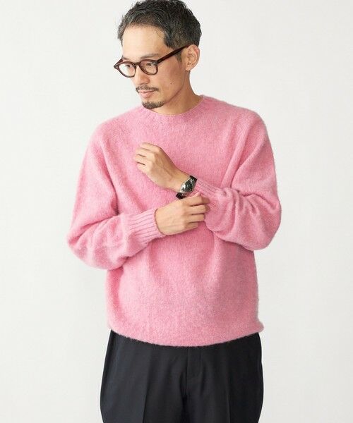 SHIPS / シップス ニット・セーター | 【SHIPS別注】HARLEY OF SCOTLAND:ウォッシャブル シャギー クルーネックニット(ピンク)