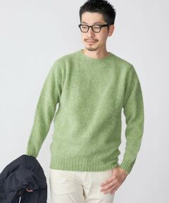 SHIPS / シップス ニット・セーター | 【SHIPS別注】HARLEY OF SCOTLAND: 〈手洗い可能〉 ラムズウール シャギー クルーネック ニット