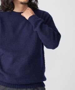 SHIPS / シップス ニット・セーター | 【SHIPS別注】HARLEY OF SCOTLAND: 〈手洗い可能〉 ラムズウール シャギー クルーネック ニット