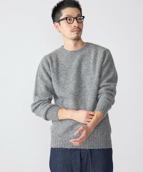 SHIPS / シップス ニット・セーター | 【SHIPS別注】HARLEY OF SCOTLAND: 〈手洗い可能〉 ラムズウール シャギー クルーネック ニット | 詳細3