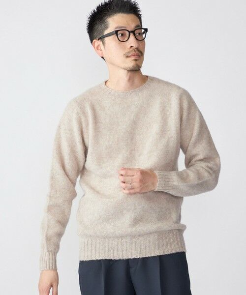 SHIPS / シップス ニット・セーター | 【SHIPS別注】HARLEY OF SCOTLAND: 〈手洗い可能〉 ラムズウール シャギー クルーネック ニット | 詳細9