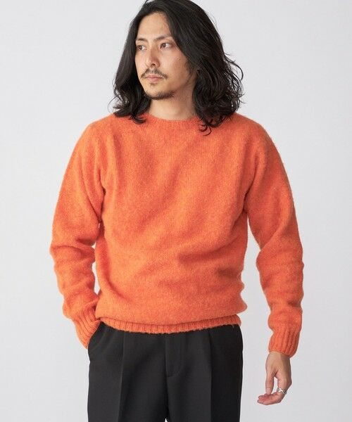 SHIPS / シップス ニット・セーター | 【SHIPS別注】HARLEY OF SCOTLAND: 〈手洗い可能〉 ラムズウール シャギー クルーネック ニット | 詳細19