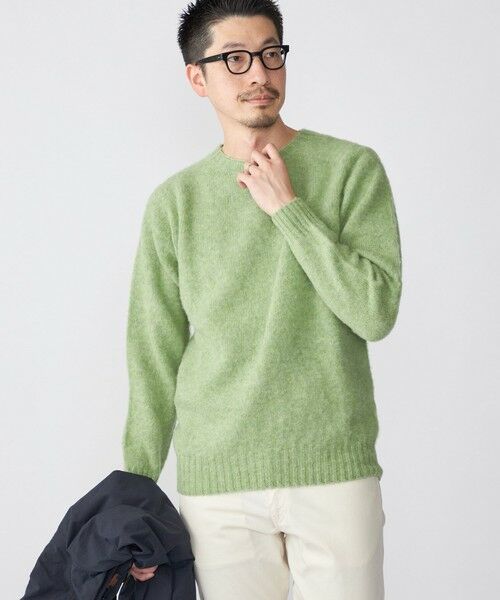 SHIPS / シップス ニット・セーター | 【SHIPS別注】HARLEY OF SCOTLAND: 〈手洗い可能〉 ラムズウール シャギー クルーネック ニット | 詳細29