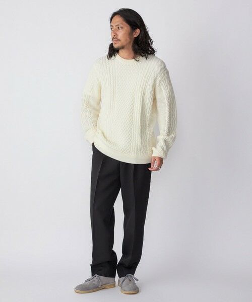 SHIPS / シップス ニット・セーター | SHIPS:〈手洗い可能〉ランダム アラン クルーネック プルオーバー ニット | 詳細2