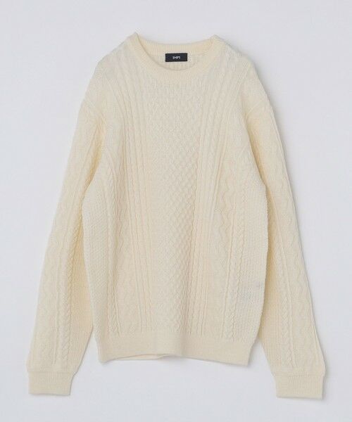 SHIPS / シップス ニット・セーター | SHIPS:〈手洗い可能〉ランダム アラン クルーネック プルオーバー ニット | 詳細3