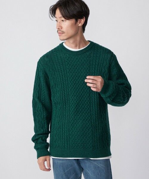 SHIPS / シップス ニット・セーター | SHIPS:〈手洗い可能〉ランダム アラン クルーネック プルオーバー ニット | 詳細24