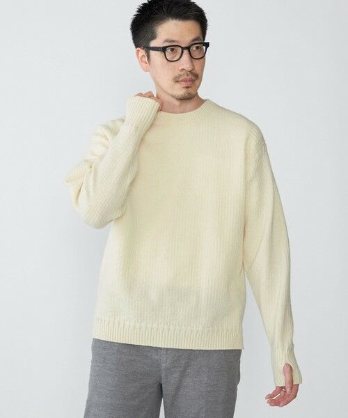 SHIPS / シップス ニット・セーター | SHIPS: 奥山メリヤス ブリティッシュ ウール クルーネック ニット(オフホワイト)