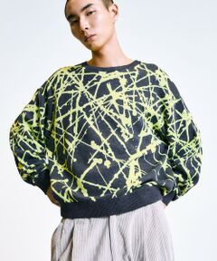 SHIPS / シップス ニット・セーター | City Ambient Products:〈手洗い可能〉ペイント ジャカード クルーネック ニット