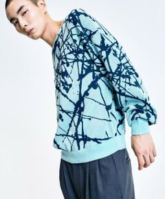 SHIPS / シップス ニット・セーター | City Ambient Products:〈手洗い可能〉ペイント ジャカード クルーネック ニット