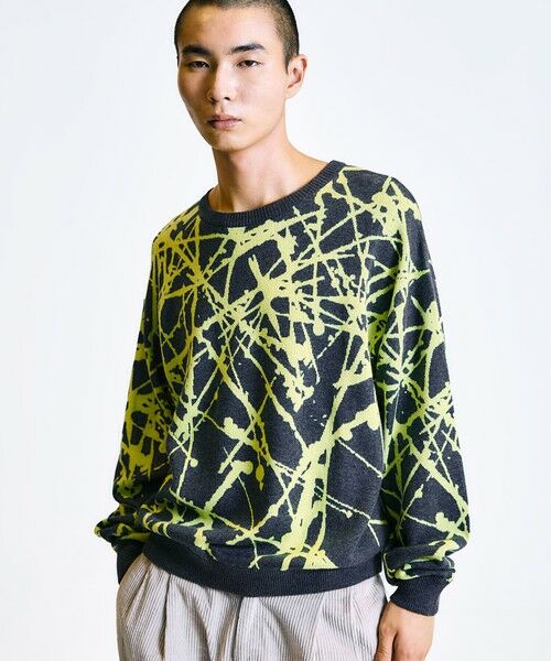 SHIPS / シップス ニット・セーター | City Ambient Products:〈手洗い可能〉ペイント ジャカード クルーネック ニット | 詳細10
