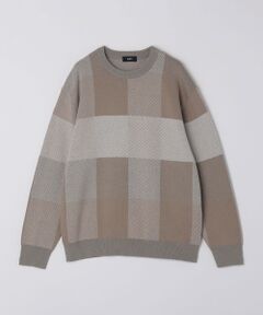 SHIPS / シップス ニット・セーター | SHIPS:〈手洗い可能〉コットン カシミヤ チェック クルーネック ニット