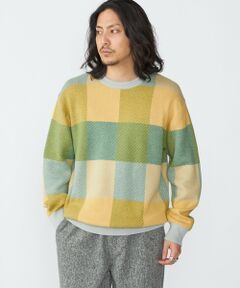 SHIPS / シップス ニット・セーター | SHIPS:〈手洗い可能〉コットン カシミヤ チェック クルーネック ニット