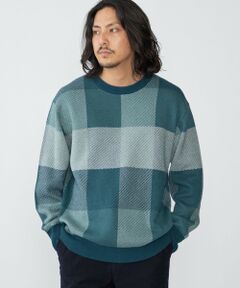 SHIPS / シップス ニット・セーター | SHIPS:〈手洗い可能〉コットン カシミヤ チェック クルーネック ニット
