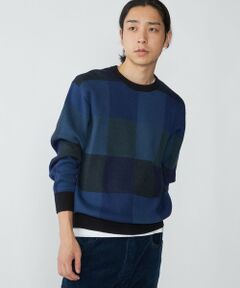 SHIPS / シップス ニット・セーター | SHIPS:〈手洗い可能〉コットン カシミヤ チェック クルーネック ニット