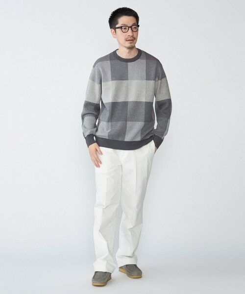 SHIPS / シップス ニット・セーター | SHIPS:〈手洗い可能〉コットン カシミヤ チェック クルーネック ニット | 詳細2