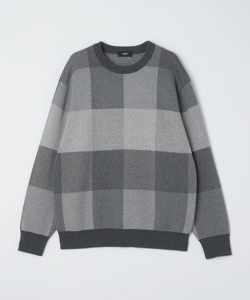 SHIPS / シップス ニット・セーター | SHIPS:〈手洗い可能〉コットン カシミヤ チェック クルーネック ニット | 詳細4