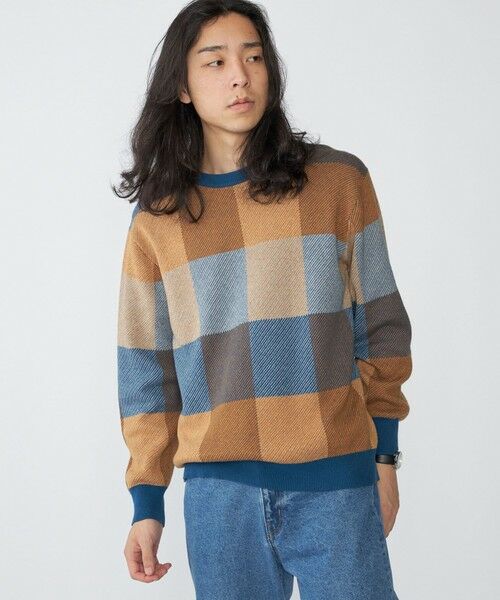 SHIPS / シップス ニット・セーター | SHIPS:〈手洗い可能〉コットン カシミヤ チェック クルーネック ニット | 詳細18